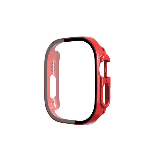 Wholesale Tempered Glass Screen Protector Full Coverage Shockproof Cover Case for Apple Watch Ultra 2 / 1 [49MM] (Red)